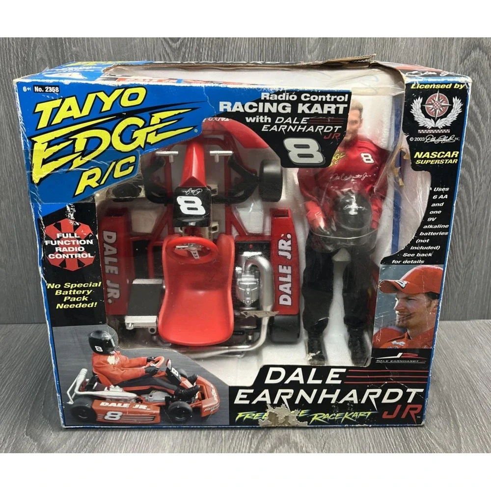 Vintage Taiyo Edge RC Dale Earnhardt Jr Racing Kart 49MHz NASCAR Driver 2003